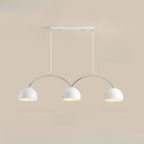 4-Light Arched and Dome White Island Pendant Light Image - 2
