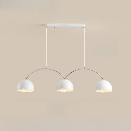 4-Light Arched and Dome White Island Pendant Light Image - 2