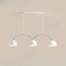 4-Light Arched and Dome White Island Pendant Light Image - 2