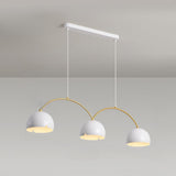4-Light Arched and Dome White Island Pendant Light Image - 5