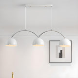 4-Light Arched and Dome White Island Pendant Light Image - 6