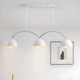 4-Light Arched and Dome White Island Pendant Light Image - 6