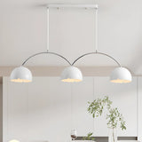 4-Light Arched and Dome White Island Pendant Light Image - 8