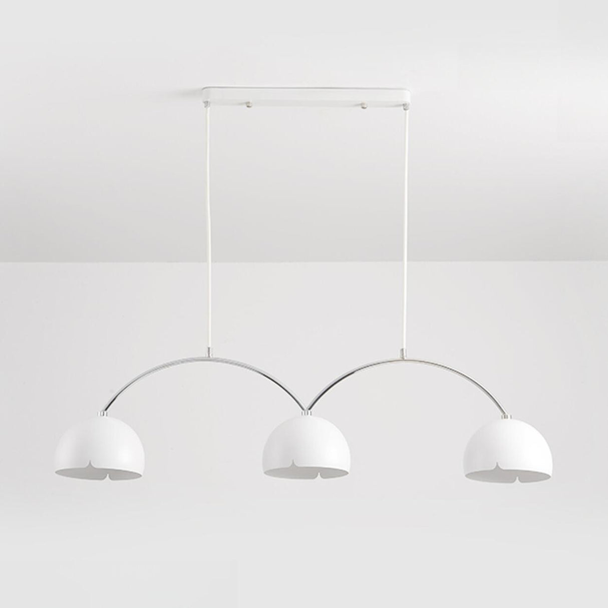 4-Light Arched and Dome White Island Pendant Light Image - 9