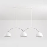 4-Light Arched and Dome White Island Pendant Light Image - 9