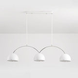 4-Light Arched and Dome White Island Pendant Light Image - 9