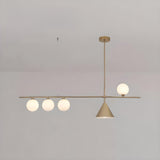 4-Light Cone and Globe Modern Island Pendant Light Image - 5