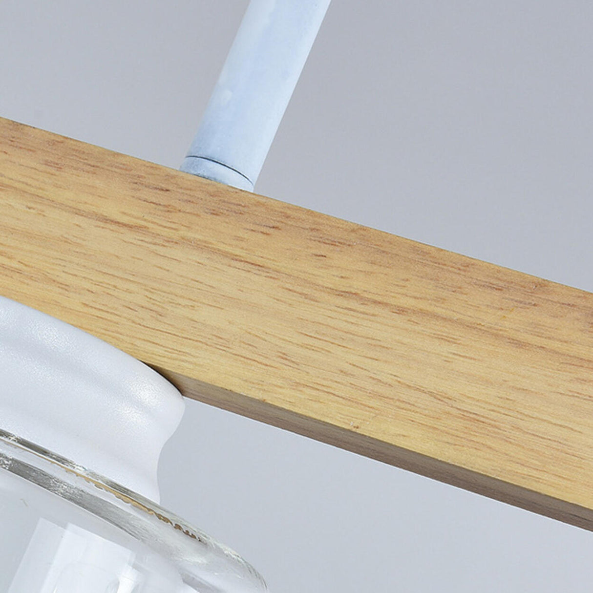 4-Light Minimalist Cylinder Wooden Island Pendant Light Image - 11