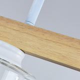 4-Light Minimalist Cylinder Wooden Island Pendant Light Image - 11