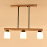 4-Light Minimalist Cylinder Wooden Island Pendant Light Image - 3