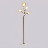 4-Light Modern Glod Tree Glass Globe LED Floor Lamp Image - 10
