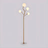 4-Light Modern Glod Tree Glass Globe LED Floor Lamp Image - 2