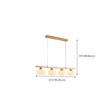 4-Light Pumpkin Wooden Modern Island Pendant Light #size