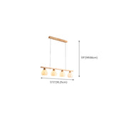 4-Light Pumpkin Wooden Modern Island Pendant Light Image - 17