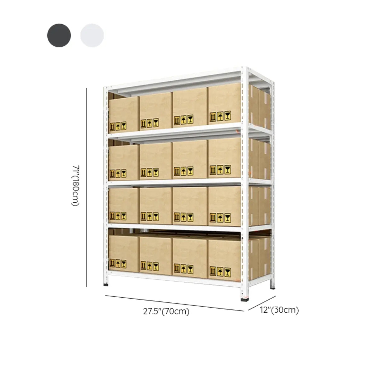 5-Layer Steel Freestanding Heavy-Duty White Garage Cabinets Image - 12