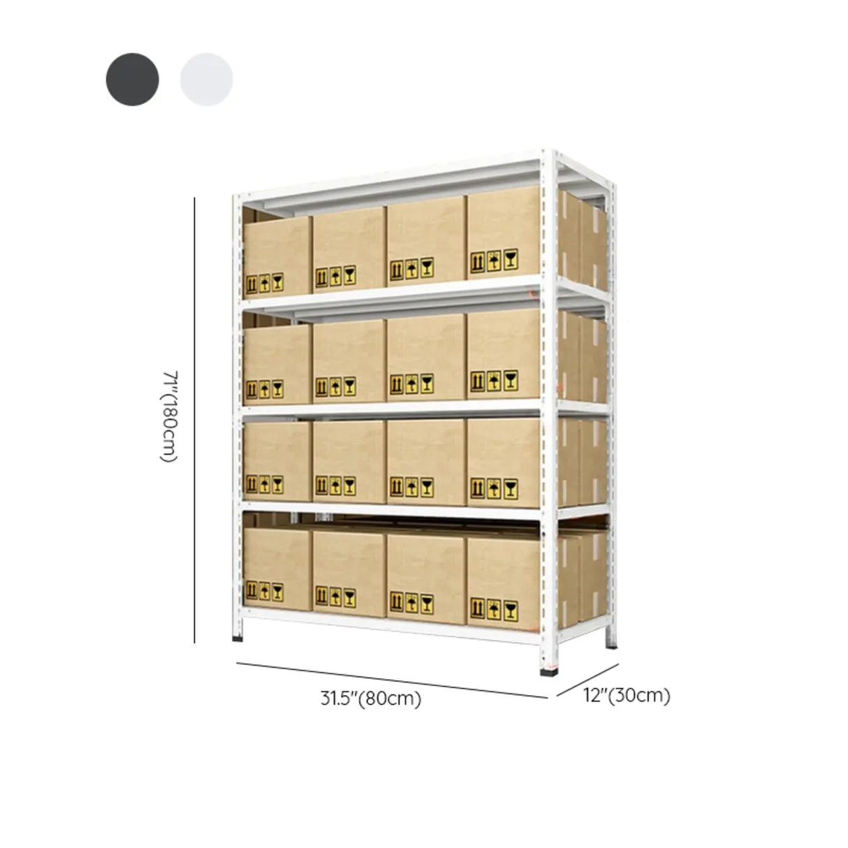 5-Layer Steel Freestanding Heavy-Duty White Garage Cabinets Image - 15