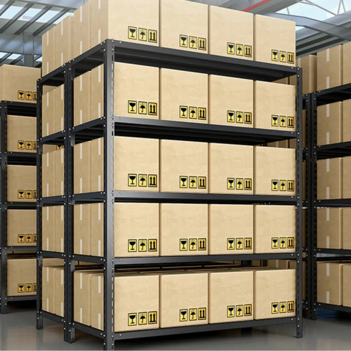 5-Layer Steel Freestanding Heavy-Duty White Garage Cabinets Image - 4