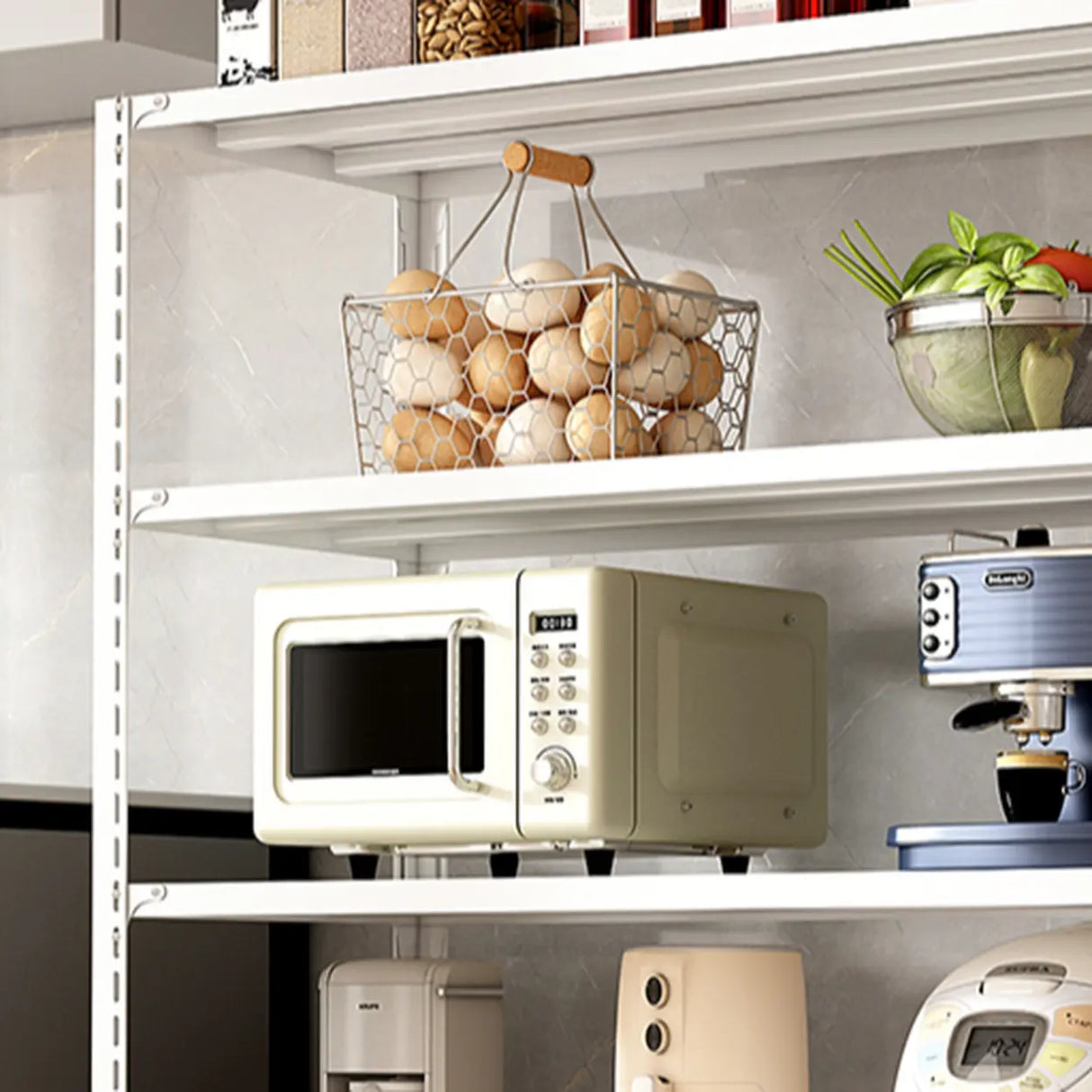 5-Layer Steel Freestanding Heavy-Duty White Garage Cabinets Image - 7