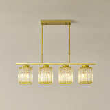 5-Light Crystal Cylinder Pendant Light Kitchen Island Image - 16