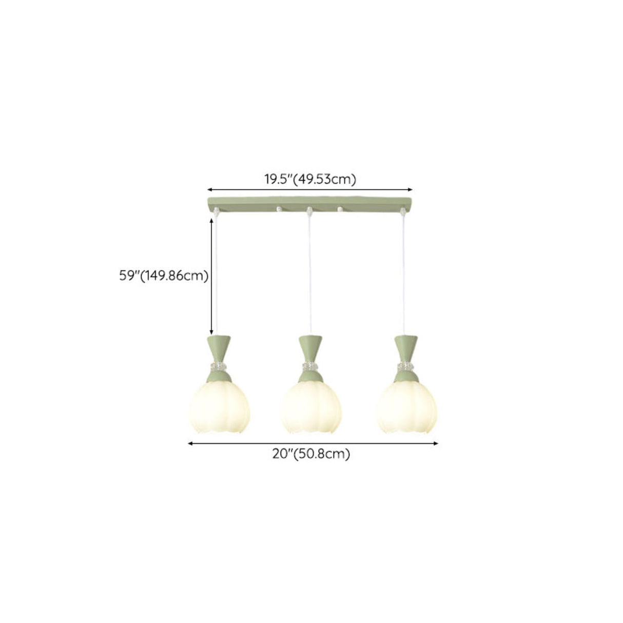 5-Light Modish Green Floral Island Chandelier Light 