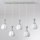 5-Light Modish Green Floral Island Chandelier Light Image - 5
