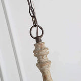 5-Light Natural Wood Candle Chandelier with Metal Arms Image - 6