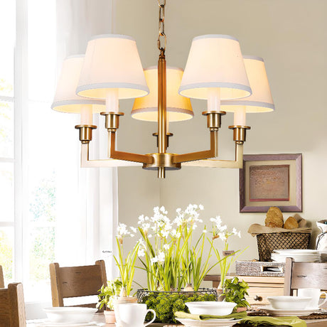 5-Light Tiered Classic Brass Chain Chandelier  Image - 1