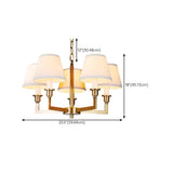 5-Light Tiered Classic Brass Chain Chandelier  #size
