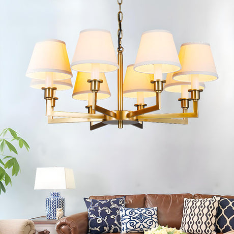5-Light Tiered Classic Brass Chain Chandelier  Image - 2
