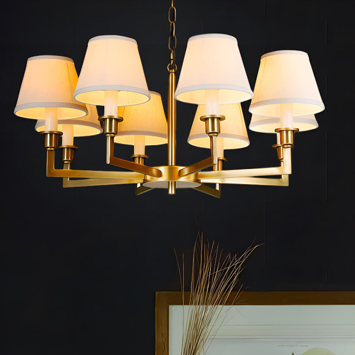 5-Light Tiered Classic Brass Chain Chandelier  Image - 3