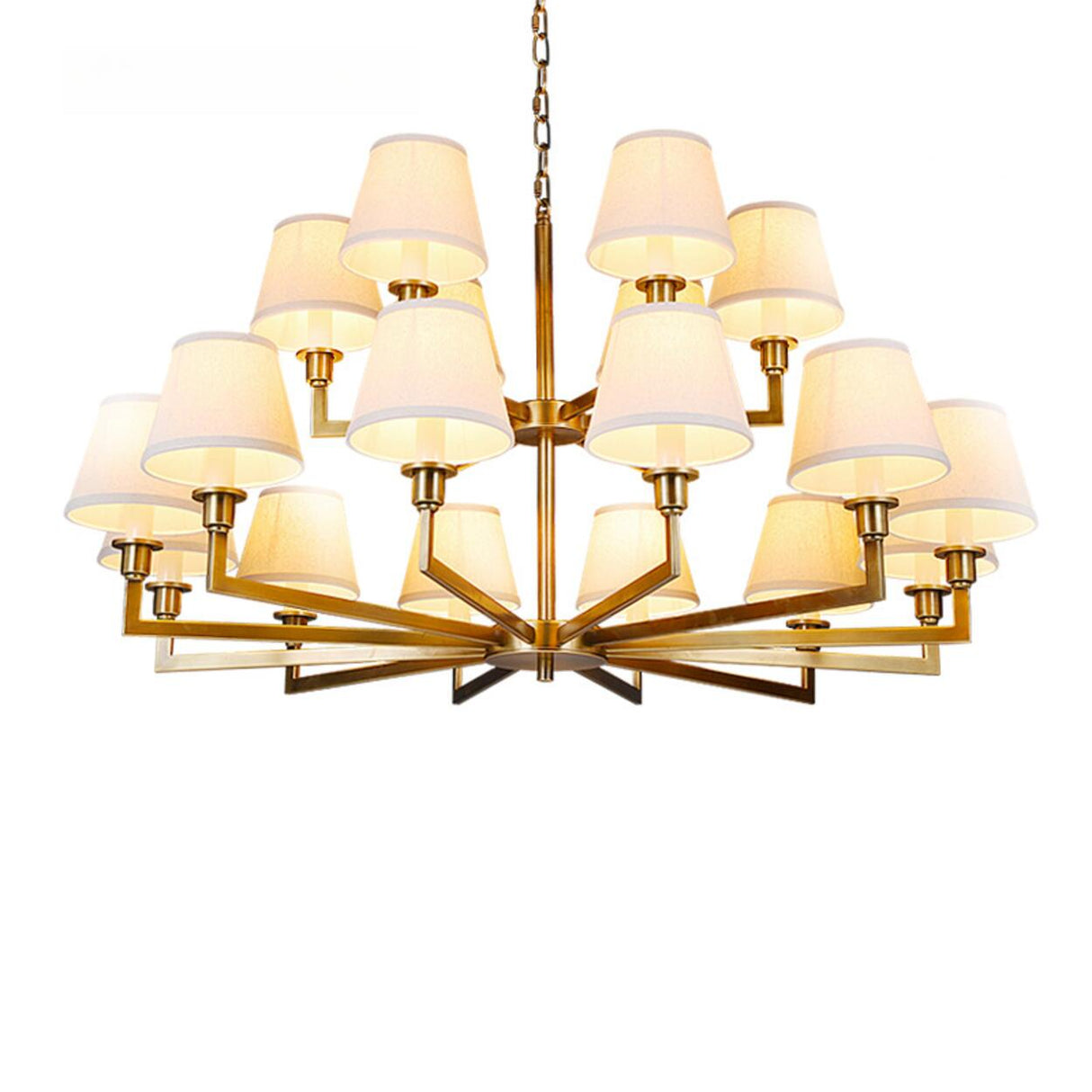 5-Light Tiered Classic Brass Chain Chandelier  Image - 5