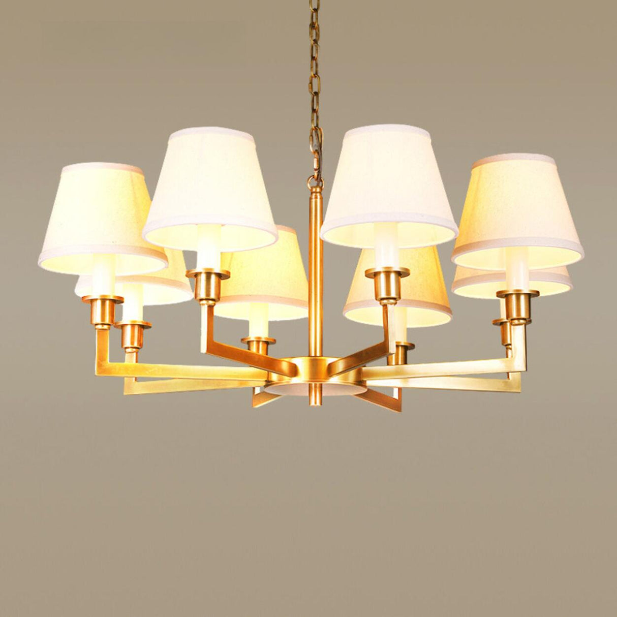 5-Light Tiered Classic Brass Chain Chandelier  Image - 6