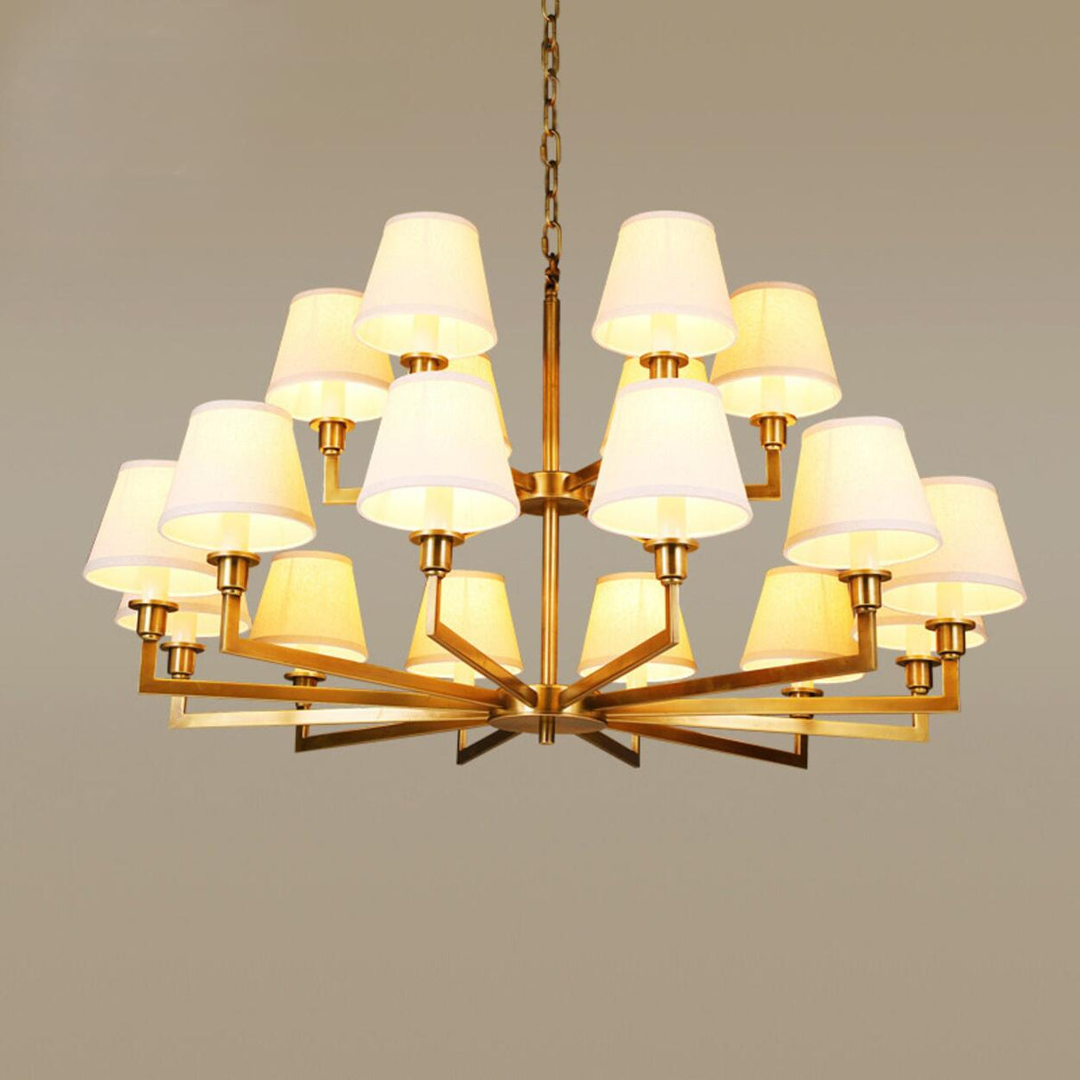 5-Light Tiered Classic Brass Chain Chandelier  Image - 7