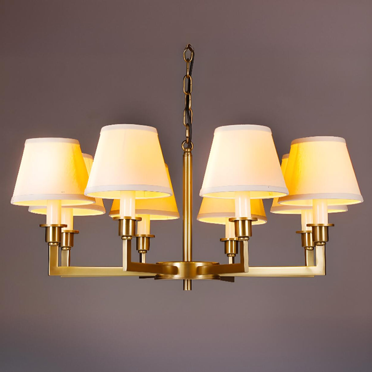 5-Light Tiered Classic Brass Chain Chandelier  Image - 8