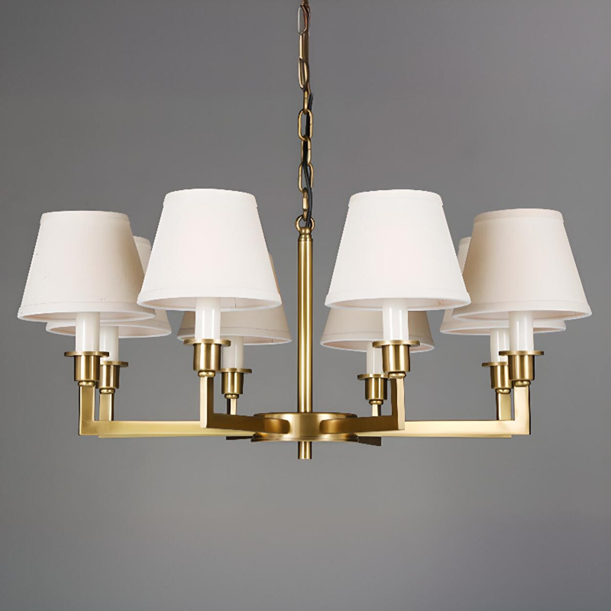 5-Light Tiered Classic Brass Chain Chandelier  Image - 9