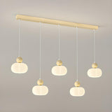5-Light Trendy Red Globe and Pumpkin Island Hanging Light Image - 12
