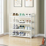 5-Tier Adjustable Shelves Metal Floor Black Large Shoe Rack Image - 18