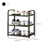 5-Tier Adjustable Shelves Metal Floor Black Large Shoe Rack #size
