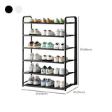 5-Tier Adjustable Shelves Metal Floor Black Large Shoe Rack Image - 25
