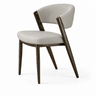 Curved Back Faux Leather Metal Dining Chair
