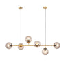 6-Light Modern Glass Globe Gold Island Pendant Light Image - 6