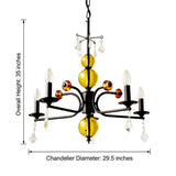 5/6/8-Light Black Glass Candle Chandelier with Crystal Drops Image - 11