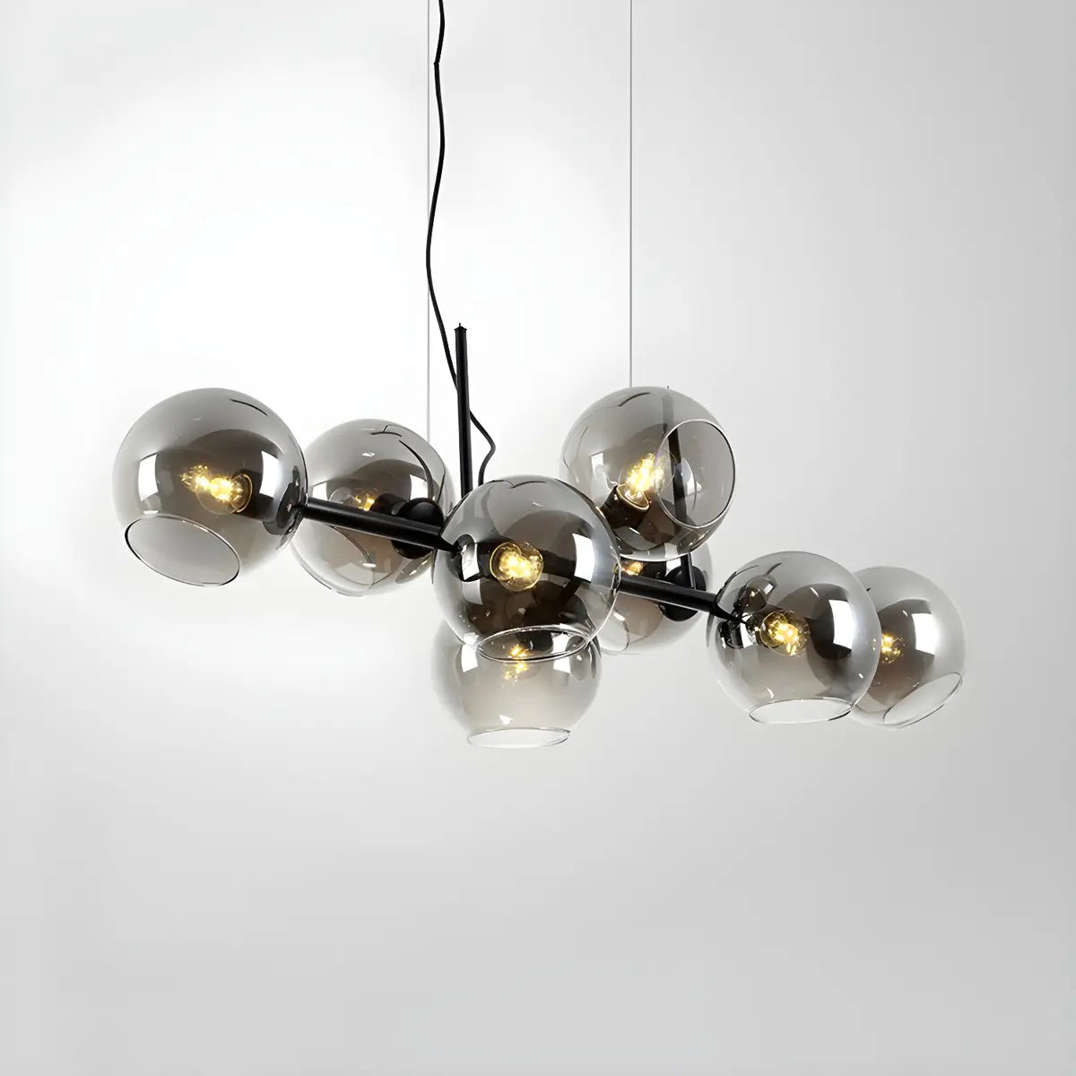 8-Light Contemporary Globe Glass Island Pendant Light Image - 9