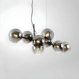 8-Light Contemporary Globe Glass Island Pendant Light Image - 9