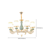 8-Light Elegant Vintage Blue Porcelain Chandelier Image - 22