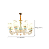8-Light Elegant Vintage Blue Porcelain Chandelier Image - 24