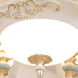 8-Light Elegant Vintage Blue Porcelain Chandelier Image - 9