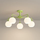 8-Light Hemispherical Semi-Flush Mount Lamp Living Room Image - 32