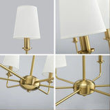 4/6/8-Light Modern Brass Chandelier with Fabric Shades Image - 10