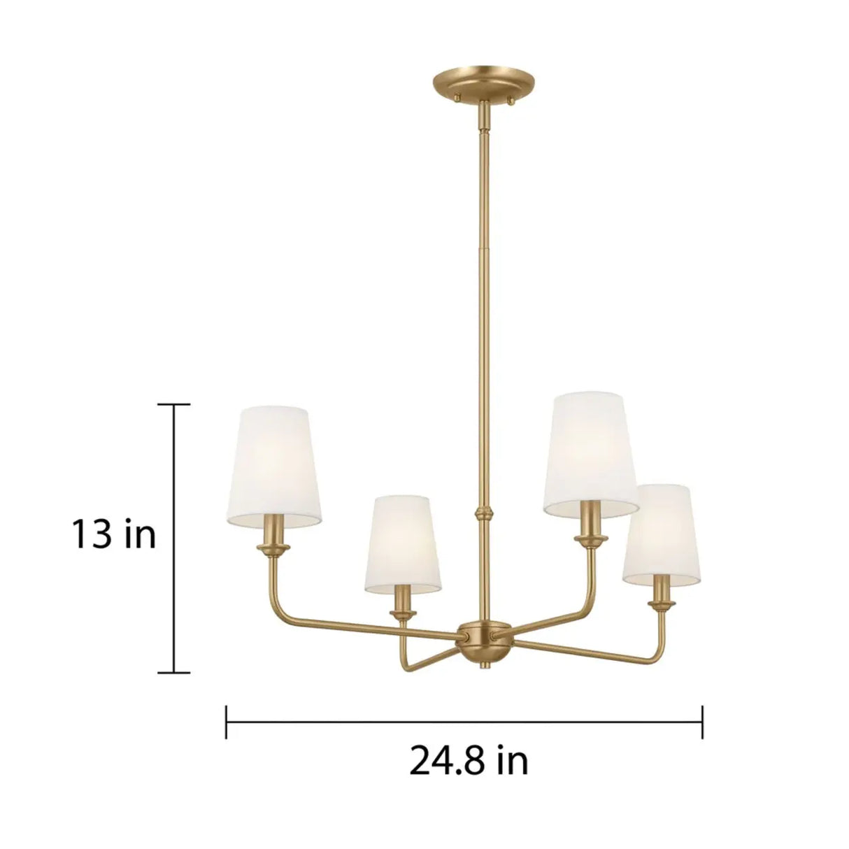 4/6/8-Light Modern Brass Chandelier with Fabric Shades 